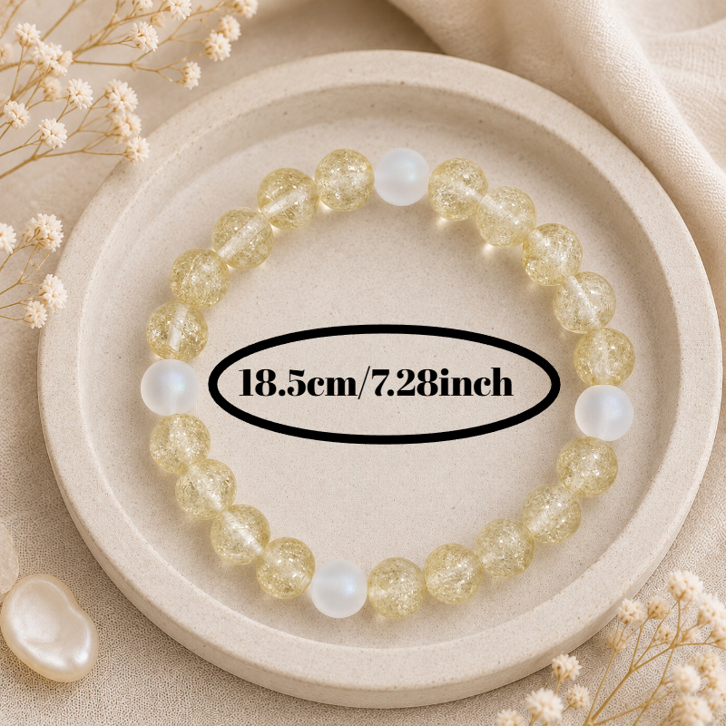 Light Yellow Exploding Flower Crystal Frosted Bracelet